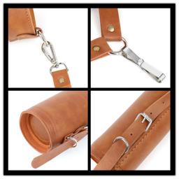 1 pc tiro com arco quiver couro seta titular arco e flecha caso acessórios bolsos caça tubo de seta para caça ao ar livre tiro - Image 3