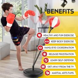 Saco de perfuração ajustável para crianças, Boxe Speed Bag para treinamento, Equipamento de boxe, Stress Relief, Fitness Presentes para meninos - Image 4