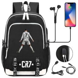 Mochila de Futebol para Homens CR7, Impressão de Ouro, Mochilas Escolares, Mochila para Estudantes, Bagpack, Viagem, Laptop, Melhor Presente - Image 2