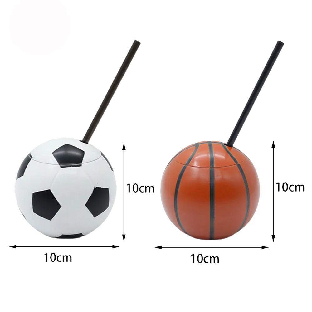 Futebol Ball Cup com canudos e tampas, Copo reutilizável, Copa do esporte infantil, Tema de futebol, Fontes do partido de aniversário, Meninos Presentes Favor, 4-30Pcs - Image 1
