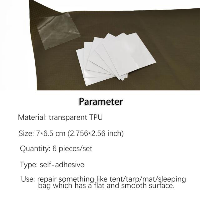 Reparo de Toldo e Tarp com Acessórios Auto-adesivos Impermeáveis em TPU para Buracos e Riscos, Ideal para Anéis de Natação