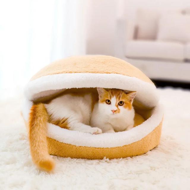 Casa Personalizada para Animais de Estimação com Cama Quente Destacável, Ideal para Gatos e Cães