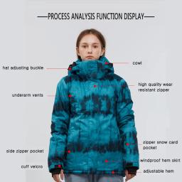 Jaqueta de esqui impermeável com capuz para homens e mulheres, casacos de snowboard, esportes ao ar livre, moda inverno quente - Image 3