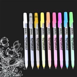 3 pces/mix arte marcador caneta 0.8mm ouro branco prata tinta gel caneta destaque ponta fina para artigos de papelaria estudante desenho escrita suprimentos - Image 2