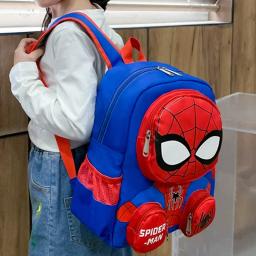 Spiderman kawaii mochilas super heróis estudante saco de escola dos desenhos animados 3d estéreo mochila do jardim de infância das crianças saco de viagem presente - Image 4