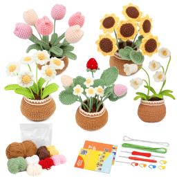 DIY Tricô Ferramentas para Iniciantes, Ferramentas De Material De Tricô, Enchimento De Fios Para Decoração De Casa, Artesanal Em Vaso De Crochet, Flores E Plantas - Image 1