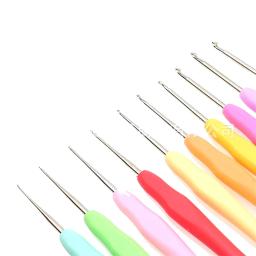 Agulhas de tricô com borracha Handle, Crochet Ganchos, Fio Crochet Agulha, Tecelagem, Ganchos Set, DIY Craft Tools, 0.5-2.75mm, 10Pcs - Image 6