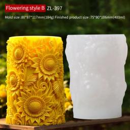 Moldes De Vela De Silicone Cilíndrico, Molde De Flores, DIY, Aromaterapia, Sabão Fazendo Produtos - Image 5