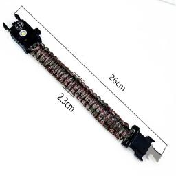 Impermeável LED Survival Paracord Pulseira, Apito Multifunções e Bússola Pulseiras, Natação ao ar livre Ferramentas, Novo - Image 4