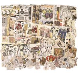 200 pçs do vintage scrapbook papéis suprimentos pacote material de papel diy retro washi adesivos para arte artesanato caderno álbum diário envelope - Image 1