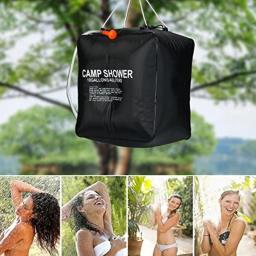 Sacos de água 40l cabeça de chuveiro energia solar aquecimento rápido acampamento saco de chuveiro acampamento pesca caminhadas balde armazenamento água pacote banho - Image 2