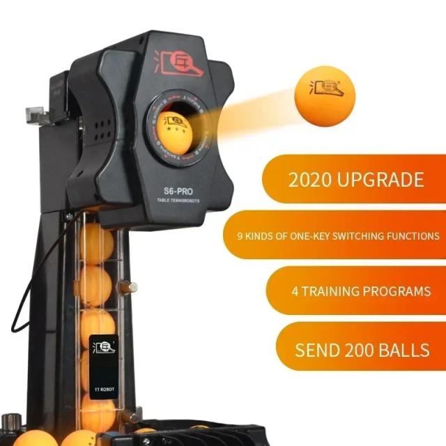 HUPANG S6-PRO Robô de Ping Pong para Treinamento Automático de Bolas de Tênis de Mesa