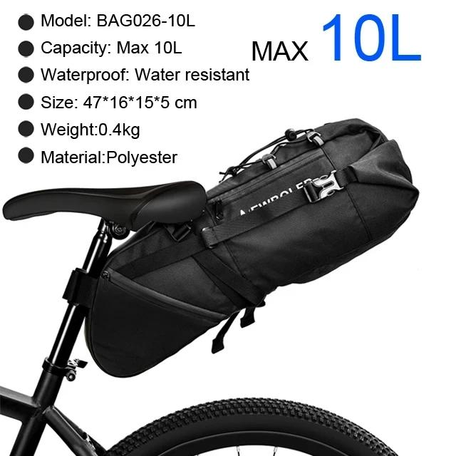 Newboler saco de sela da bicicleta à prova dwaterproof água mtb bicicleta estrada 10l 13l grande capacidade saco ciclismo dobrável cauda saco traseiro tronco acessórios - Image 1