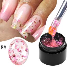 MEET ACROSS 5ml Rosa Flor Seca Gel Unha Polonês Flor Natural Fada Nail Art Gel Soak Off UV LED Pintura Vernizes Para Unhas - Image 1