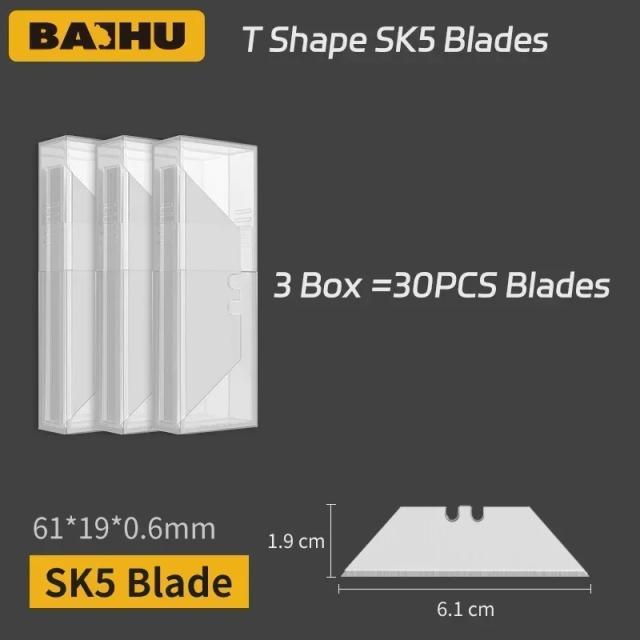 Conjunto de 30 Lâminas Trapezoidais de Substituição com Caixa para Corte em Arte e Artesanato - Ferramenta Manual de Aço Carbono