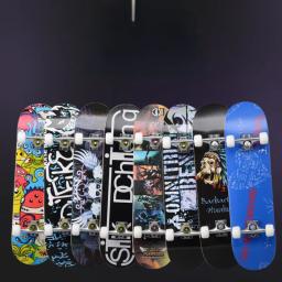 Skate Longboard completo para meninos e meninas, pé duplo, padrão, adolescentes, iniciantes, 31 Polegada - Image 1