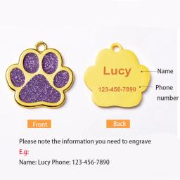 Personalizado pet gravura id nome tag cão anti-perdido personalizado colar coleira acessórios gato id telefone tag pingente filhote de cachorro decorações - Image 3