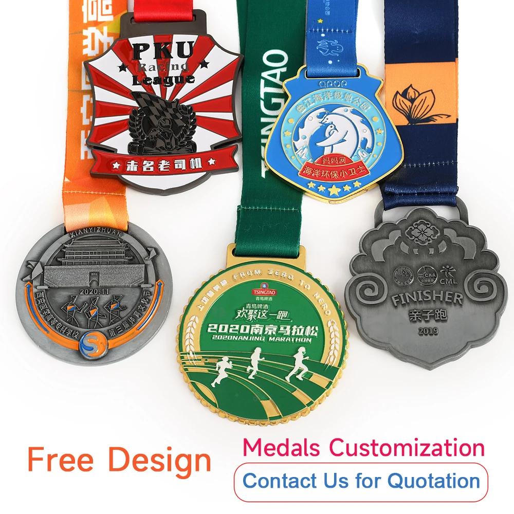 Medalhas de Medalha Personalizadas Ordem de Fabricação, Metal, Futebol, Futebol, Basquete, Voleibol, Dança, Corrida Esportiva, Finalizador - Image 1