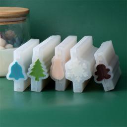 Natal tubo de silicone coluna sabão vela molde mini boneco de neve sino floco de neve forma da árvore de natal incorporar sabão fazendo suprimentos molde de tubulação - Image 3