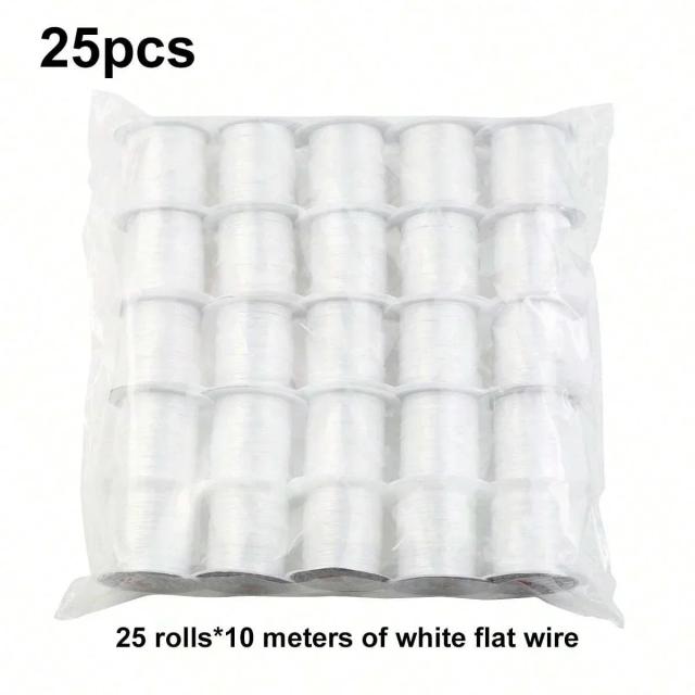 Cabo Elástico para Artesanato: 1/25 Rolos de Fio para Fazer Jóias, Pulseiras e Acessórios com Miçangas e Contas de Semente