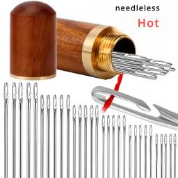 Kit De Agulha De Costura De Aço Inoxidável, Agulha Mágica, Bordado, Homem Velho, Agulhas De Crochê, DIY, Uso Doméstico, Conjunto De Malha - Image 1