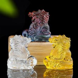 Estatuetas chinesas do dragão do zodíaco, Miniatura Crystal Glass Decoração Artesanato, Lucky Feng Shui Mythical Animal Paperweight, Decoração de casa - Image 2