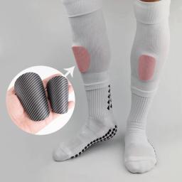 Almofadas De Futebol De Proteção De Fibra De Carbono De Imitação, caneleiras De Tamanho Pequeno, Praticando Jogar Cuidados De Futebol, Joelheiras - Image 5