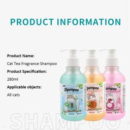 Gel de banho Cat Anti Coceira Limpeza Profunda, Shampoo Hair Care, Remoção de ácaros bactericidas, Pet Products, Desodorante Coceira, Perfume de Chá, 280ml - Image 5