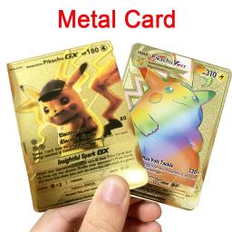 Pokémon Pikachu Game Collection Cards, DIY Golden Metal Card, Arceus, Charizard, Ferro, Vmax, Vstar, Mega Pokémon, Cartas, Presente Kids, Novo - Image 1