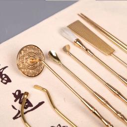 Pure Copper Incenso Seal Set, DIY Incenso Seal Tool, Colher Shovel Ash, Press Hit, Ar Fumado Fogo, Isolamento Suprimentos, 7 pcs - Image 2