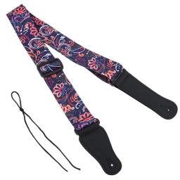 Correia de guitarra ajustável, estilo nacional, padrão de flores, cinto acústico, popular, elétrico, baixo, acessórios - Image 5