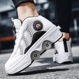 Patins casuais Tênis de rua, Tênis Parkour, Sapatos de patinação de rua, Patins Quad Deformação, 4 rodas - Image 2