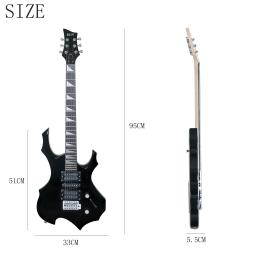 IRIN-Black Flame Guitarra Elétrica Conjunto com Saco, 24 Trastes, Corpo de Bege, 6 Cordas, Strap, Amp Picks Peças - Image 2