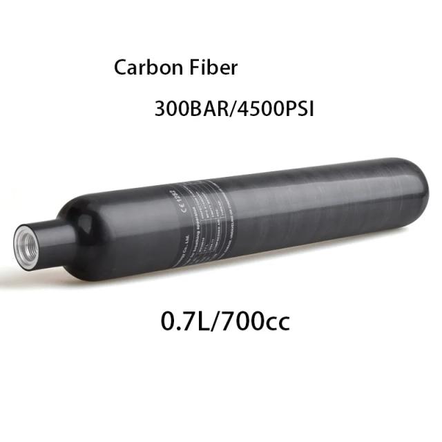 Hpa mergulho 0.7l tanque de ar fibra carbono 300bar 4500psi cilindro gás co2 soda garrafa água cilindro para estação mergulho aquário
