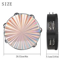 Dupla linha bateria para adultos, pandeiro colorido, estilo pirulito, música tambor, instrumentos de percussão, presentes profissionais, novo, 8" - Image 2