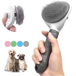 Escova auto-limpante para animais de estimação, removedor de cabelo, ferramentas de higiene, acessórios dematting, slicker beleza, raspador, gatinho, cachorro, gato - Image 1