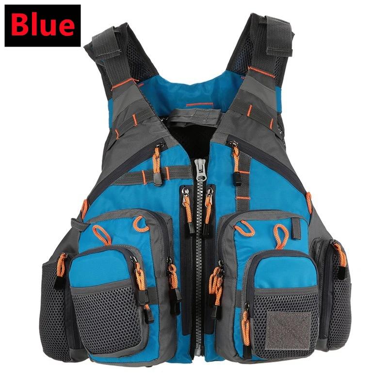 Colete de pesca ao ar livre vela colete salva-vidas ajustável respirável espuma flutuante poliéster malha design seguro pesca caiaque colete - Image 1