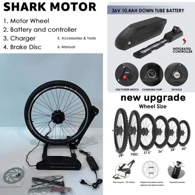 Kit de Conversão IMOTOR para E-Bike com Motor de 36V 350W para Roda Dianteira de 20 a 29 Polegadas