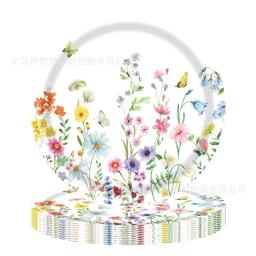 Louça descartável para festa, flor selvagem, placas de jantar, copos, guardanapos, feliz verão aniversário suprimentos, 8 convidados - Image 3