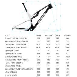 2024 lexon flyer suspensão total carbono mtb quadros 29er 15.5/17.5/19/21 mountain bike xc quadro 148x12mm boost peças de bicicleta - Image 3