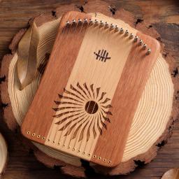 Mini Hluru Lyre Thumb, 17 Cordas de Kalimba, Dedo Harpa, Madeira Criativa, Instrumento Musical Iniciante, 31 Cordas - Image 2