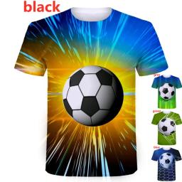 Camiseta masculina de futebol de manga curta, combinando cores, impressão 3D, impressão futebol, estilo verão, tops da moda infantil, novo - Image 3