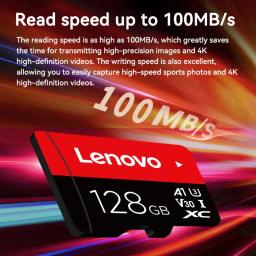 Lenovo-Cartão de memória Full HD, Micro TF Mini SD Card, Flash Card para telefone e computador, U3 V30, 4K, 512GB, 256GB, 128GB, 64GB, 32GB - Image 4