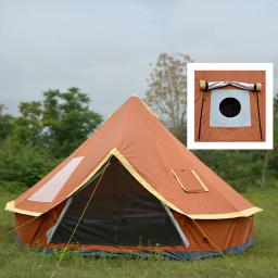 6-10people glamping luxo mongólia yurt família 4 metros caminhadas antistorm acampamento ao ar livre castelo tenda prata revestido função uv - Image 1