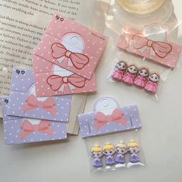 Cartões de papel de embalagem dobrável, cartões rosa para joias artesanais, papelão de exibição de flores pendurado no varejo 6,4x4cm, 50 unidades por lote - Image 1