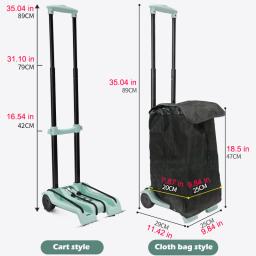 Reboque manual dobrável com rodas, carrinho de saco de pano portátil para compras e manuseio, ferramentas domésticas de carro ao ar livre - Image 6