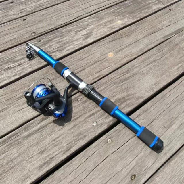 Santaking Vara de Pesca Telescópica e Carretel Kit 1.8m-2.1m 5kg Arraste Máximo