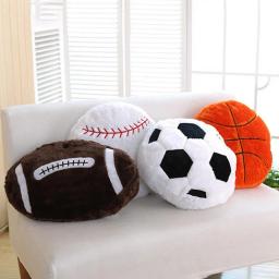 1pc macio de pelúcia sofá almofada almofadas de esportes almofada para sala de estar decoração de casa criativa basquete futebol-em forma de presentes almofada - Image 1