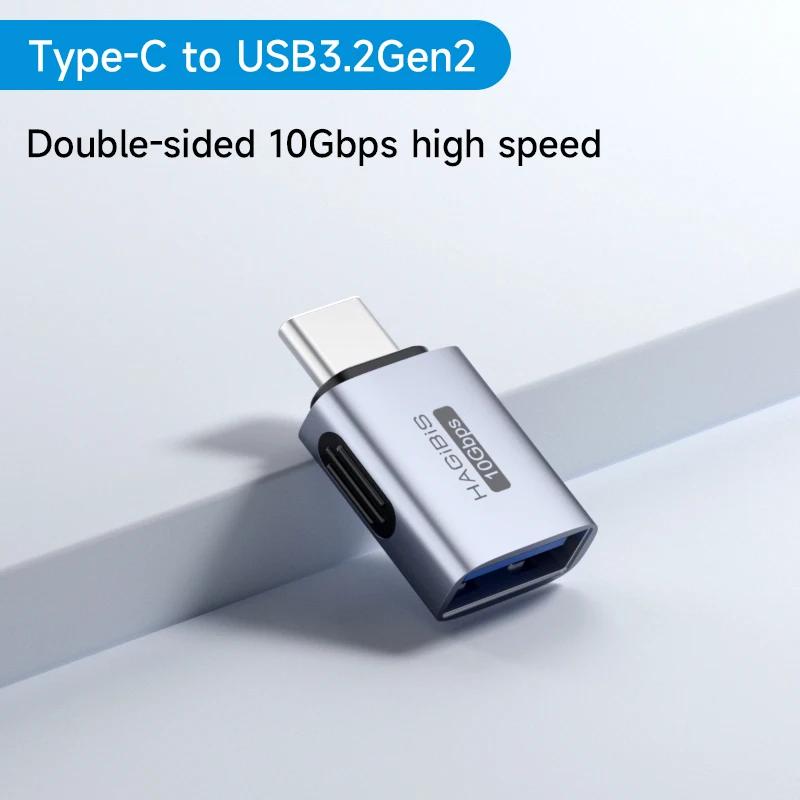 Hagibis usb a macho para usb c fêmea adaptador 10gbps transferência de dados de alta velocidade 60w carregamento rápido conventer plug para macbook tablet - Image 1