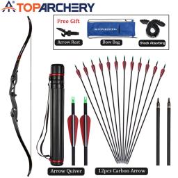 Conjunto de arco e flecha recurvo Toparchery-30-50Ibs, 56", removível, prática de tiro ao alvo, kit de tiro com arco, presentes - Image 1
